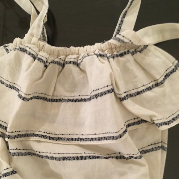 MESSAGE IN THE BOTTLE Popover Ruffle Romper - 1 Month - Picture 5 of 6